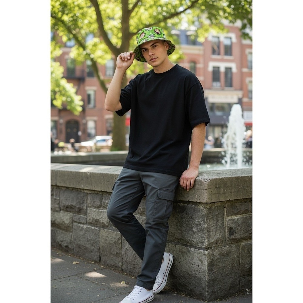Rick and Morty Bucket Hat Unisex One Size Green Portal All-Over Print adult swim